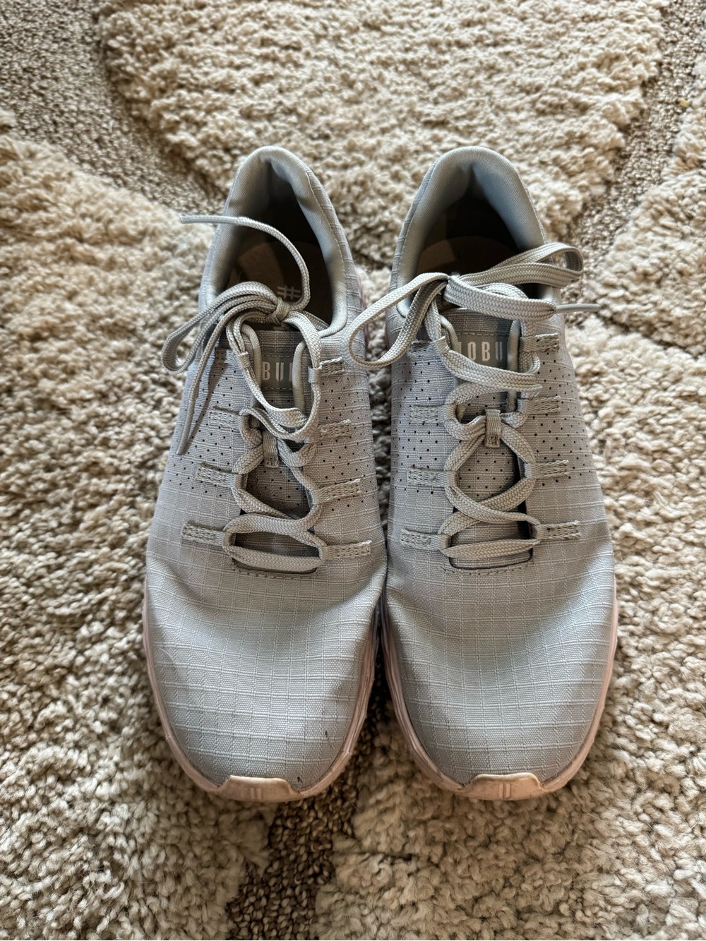 NOBULL Women's Sneakers in Light Gray with Blush Accent